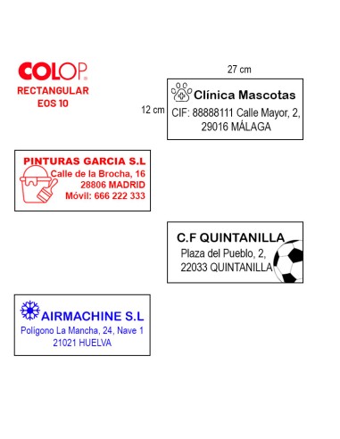 Sello Personalizado Colop EOS 10 (12 x 27 mm)