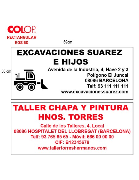 Sello Personalizado Colop EOS 50 (30 x 69 mm)